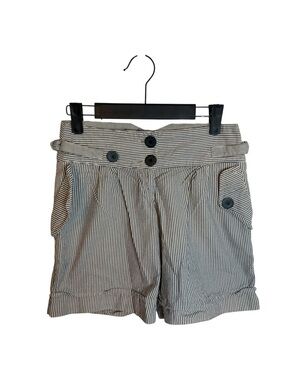 Sessun Pinstripe Cuffed Y2K Sailor Style Shorts